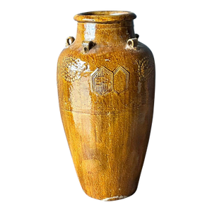 Vintage Boho Glazed Ceramic Urn