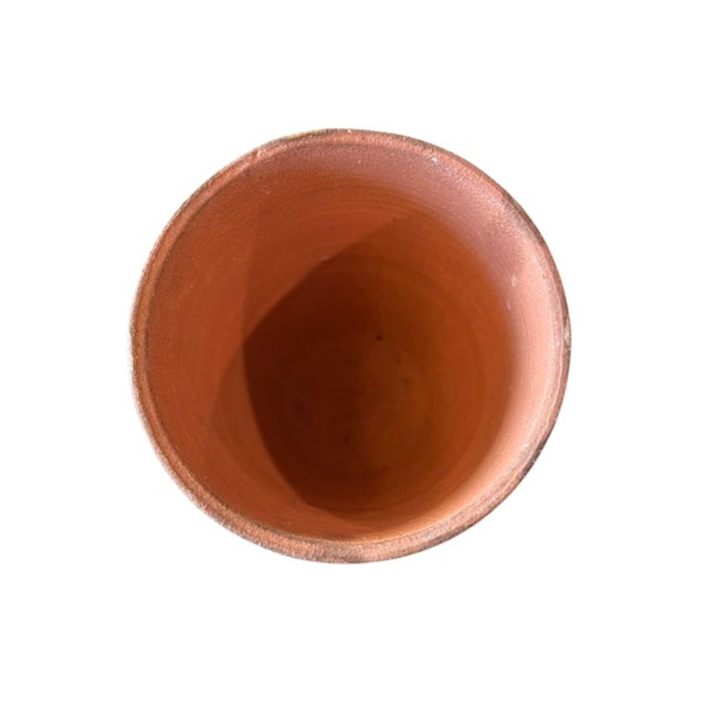 1970s Vintage Hand-Painted Terracotta Vase, Signed For Sale - Image 5 of 7