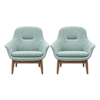Mid Century Style Lounge Chairs in Manner of Hans Olsen Torso Lounge Chairs For Sale