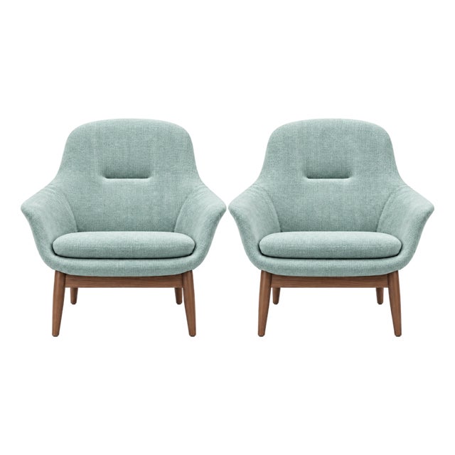 Mid Century Style Lounge Chairs in Manner of Hans Olsen Torso Lounge Chairs For Sale