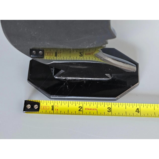 Vintage Man in the Moon Hand Carved Onyx Crescent Moon Sculpture For Sale - Image 10 of 10