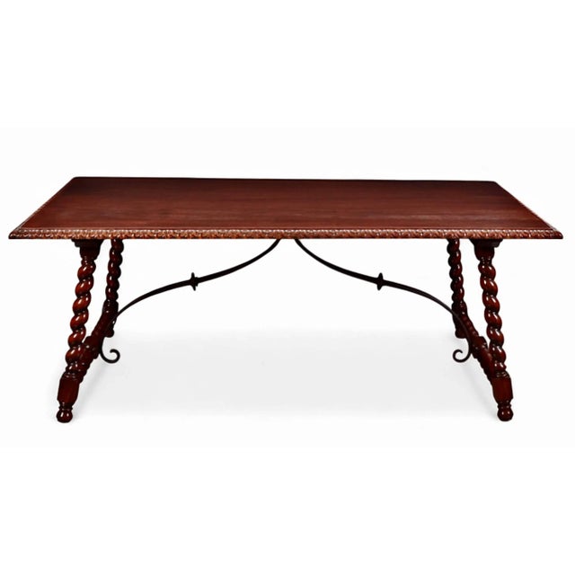 This a wonderful Spanish Baroque-Style mahogany table that can serve multi-purpose setting. The generous nearly 77' width...