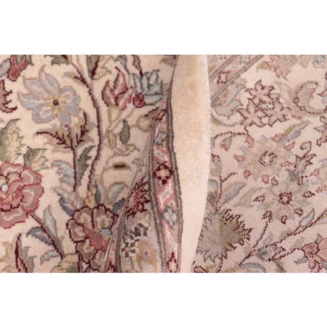 Textile Shabby Chic Pak-Persian Ivory/Ivory Wool Rug - 9'1'' X 12'3'' For Sale - Image 7 of 8