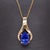 Contemporary 2.5cts Tanzanite Solitaire Estate Pendant in 14k Solid Yellow Gold | Ov 10x8mm For Sale - Image 3 of 6