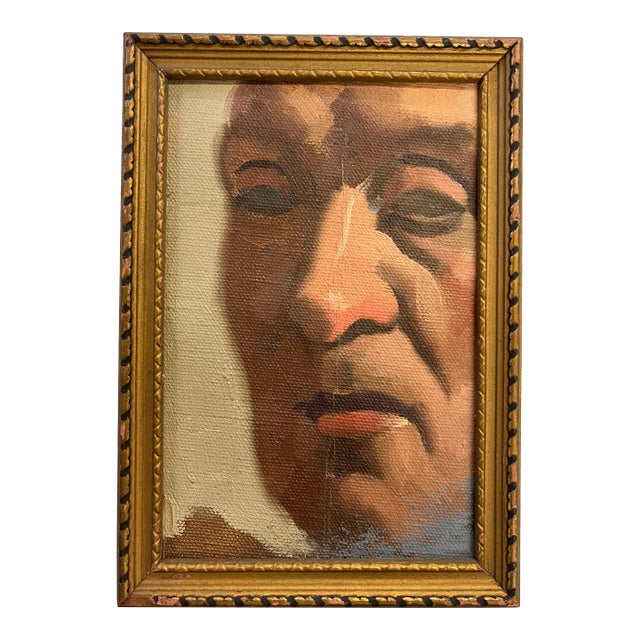 1950s Portrait Oil Painting of a Gentleman by Louis Ferretti, Framed For Sale