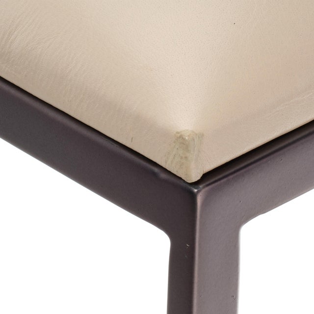 Modern Bradbury Bar Stool, Cream Leather For Sale - Image 3 of 6