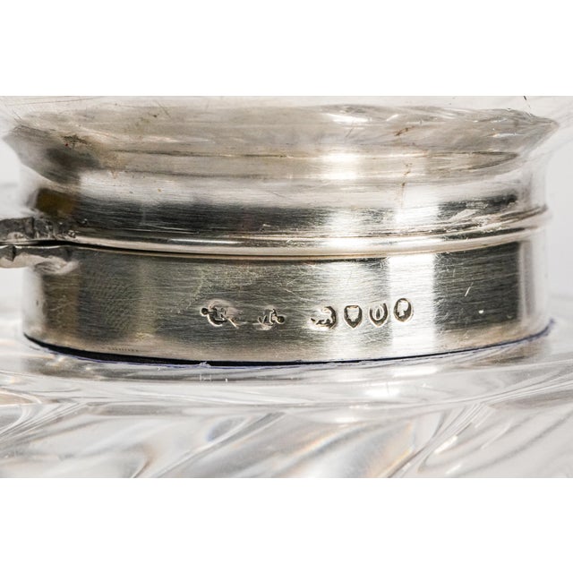Elegant Solid Crystal Swirl Antique English Sterling Silver Paperweight Inkwell Desk Home Decor For Sale - Image 4 of 18