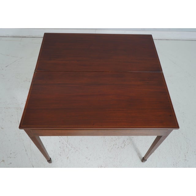 Antique 19th Century Inlaid Mahogany Flip Top Table For Sale In Philadelphia - Image 6 of 12