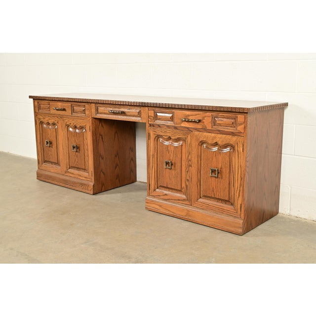 Romweber Viking Oak Executive Credenza, Circa 1960s For Sale - Image 12 of 12