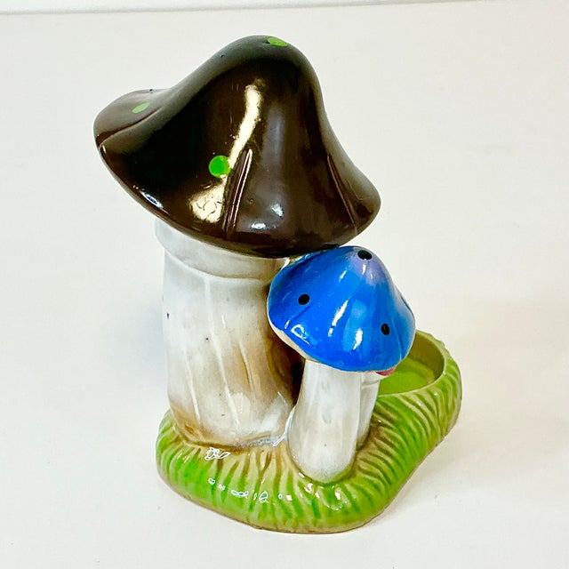 1980s Vintage Boho Chic Arts & Crafts Ceramic Mushroom Candle Votive Holder. For Sale - Image 4 of 16