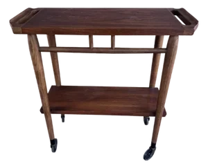 Mid 20th Century 2 Tier Bar Cart by Lane