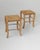 Brown Vintage Wooden Stools with Handwoven Straw Seats and Curved Legs, 1980s, Set of 2 For Sale - Image 8 of 11