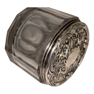 Repousse Sterling Silver Lidded Powder Jar