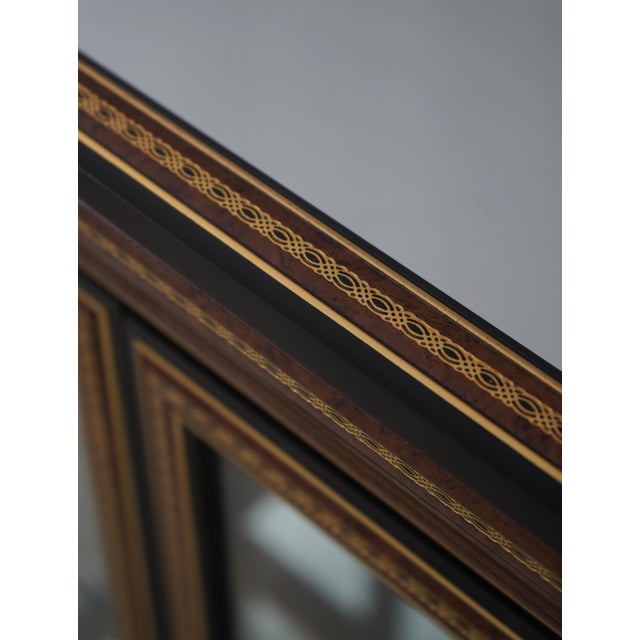 Italian 2 Door Etched Glass Decorated Curio Display Cabinet For Sale - Image 12 of 15