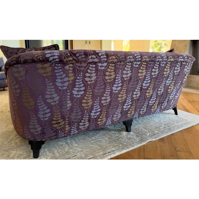 Custom Deco-Style 33.5”H x 84”L x 36”D Mark Weaver & Associates very firm sofa w/2 matching pillows. Fabric in very good...