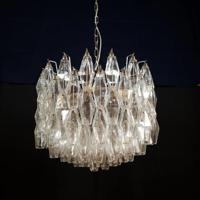 Vintage Polyhedron Murano Glass Chandelier in the style of Venini, Venice, Italy, 1960s For Sale - Image 14 of 18