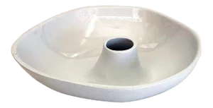 Vintage French Made Ceramic Serving Bowl Fits on Wine Bottle Neck