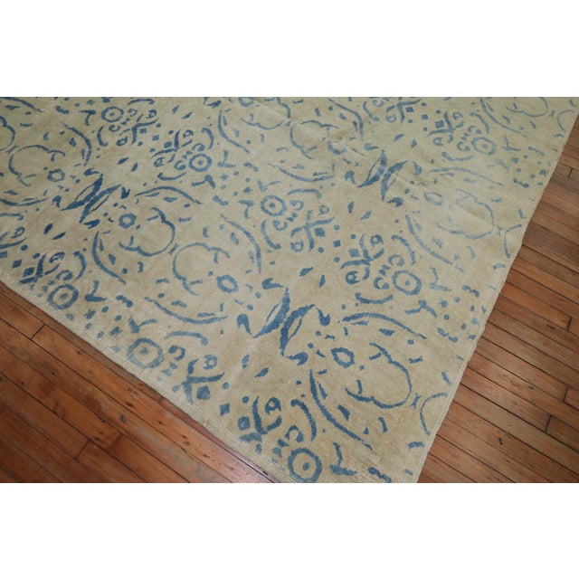Mid 20th Century Zabihi Collection Turkish Deco Carpet For Sale - Image 5 of 10