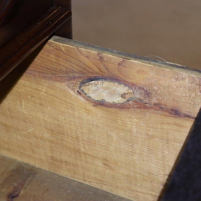 Antique Carved Walnut 3-Drawer Commode With Backsplash & Shelves Circa 1890 For Sale - Image 15 of 16