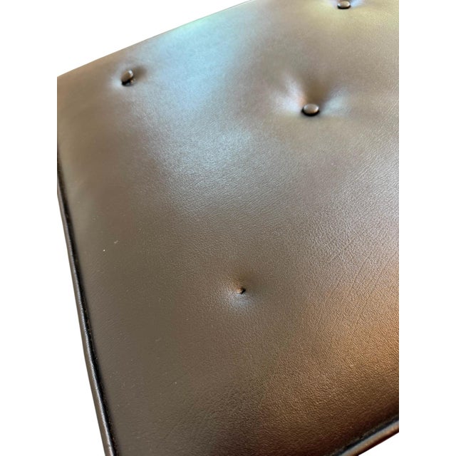 Mid 20th Century Faux Leather Black Parsons Style Stool For Sale In Indianapolis - Image 6 of 12