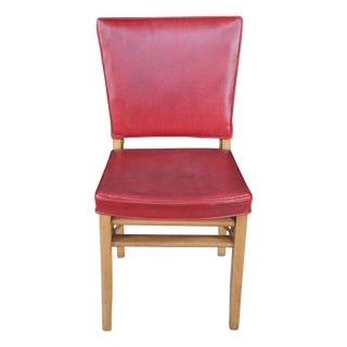 Mid 20th Century Louis Rastetter & Sons 'The Solid Kumfort' Red Leather Folding Chair For Sale