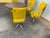 Plastic Set of Vintage Mid Century Chromes and Yellow Vinyls Four Chairs and Table For Sale - Image 7 of 8