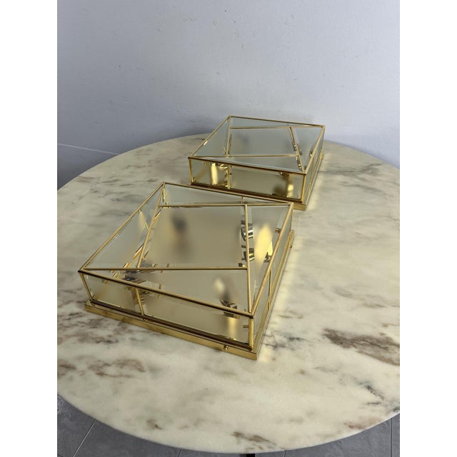 Large Vintage Square Four-Light Ceiling Lights, 1980s, Set of 2 For Sale - Image 9 of 15