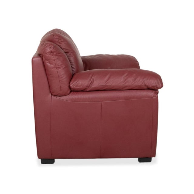 Red Leather Lounge Chair from Natuzzi For Sale - Image 9 of 13