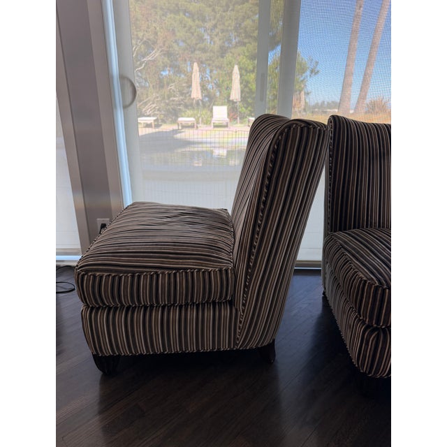 Hollywood Regency 1990s Barbara Barry Slipper Chairs for Baker Furniture For Sale - Image 3 of 17