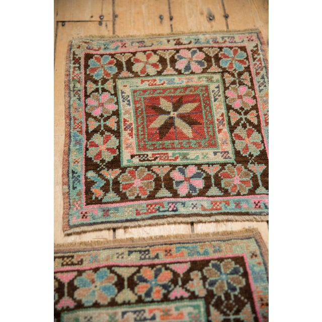 Traditional Vintage Distressed Oushak Square Rug Mat - 1'7" x 1'8" For Sale - Image 3 of 7