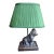 Vintage Mario Buatta Frederick Cooper Bronze Bulldog Lamp Original Green Shade For Sale