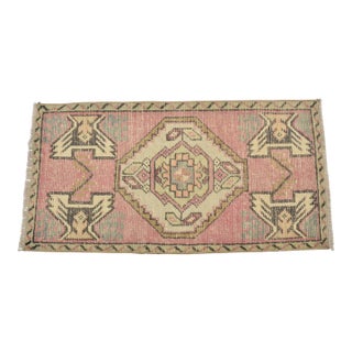 Small Vintage Anatolian Door Mat Rug For Sale
