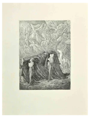 Wladyslaw Jahl, The Procession for Don Quixote, Etching, 1951