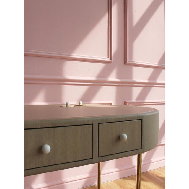 Poetry Dressing Table in European Oak and Italian Leather by Auste Ost For Sale - Image 4 of 15