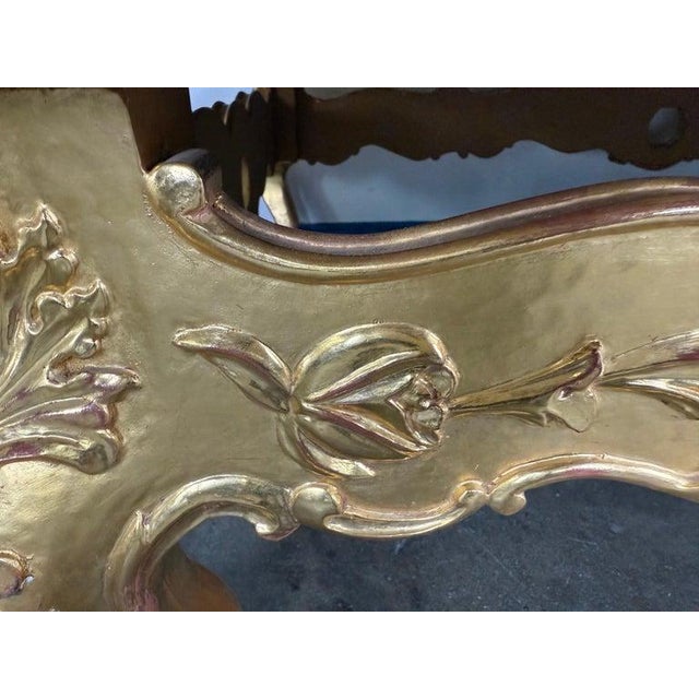 Giltwood Rococo Coffee Table With Antiqued Mirrored Top For Sale - Image 11 of 17