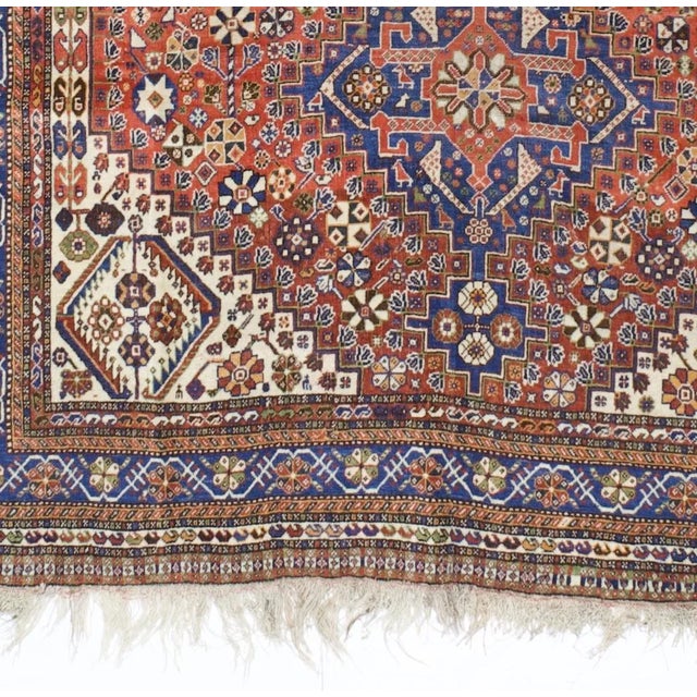 Antique Persian Qashqai Rug 5’10” X 8’4” For Sale - Image 4 of 5