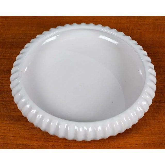 1960s Mid-Century White Modern Bowl from L. Hjorth For Sale - Image 5 of 10