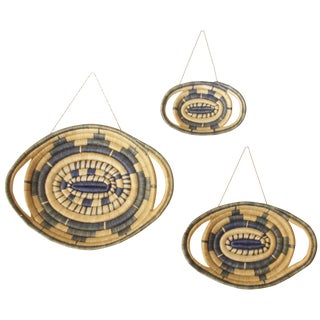 Woven African Baskets - Set of 3 For Sale
