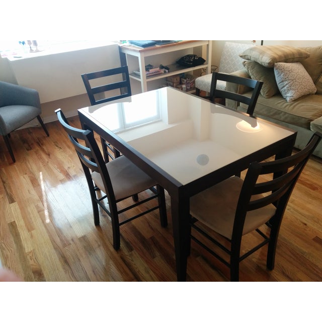 Macy S Cafe Latte Glass Top Dining Set Chairish