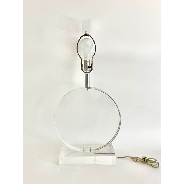 Mid-Century Modern 1970s French Lucite Karl Springer Style Lamp Signed Marlee For Sale - Image 3 of 8