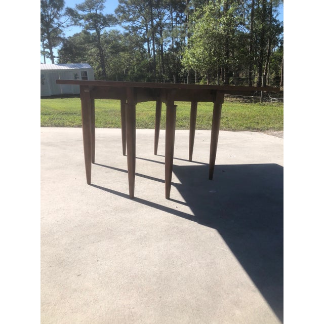 Vintage Paul McCobb Era Mid-Century Modern Willett Furniture Solid Cherry Drop Leaf Dining Table For Sale In West Palm - Image 6 of 12