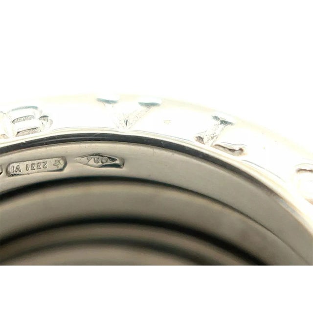 25174 - Bvlgari B.zero1 Three-Band Ring in 18k White Gold - Size 51 For Sale In Miami - Image 6 of 7