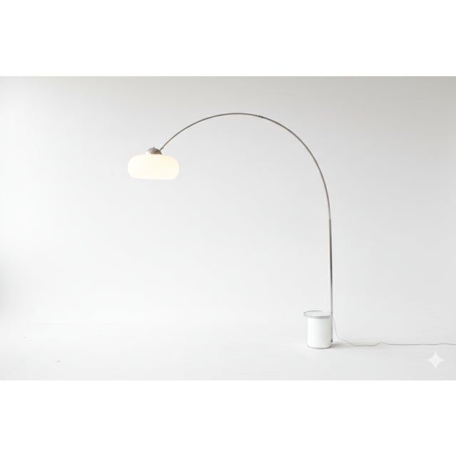 White Arc Floor Lamp, 1970s For Sale - Image 8 of 10