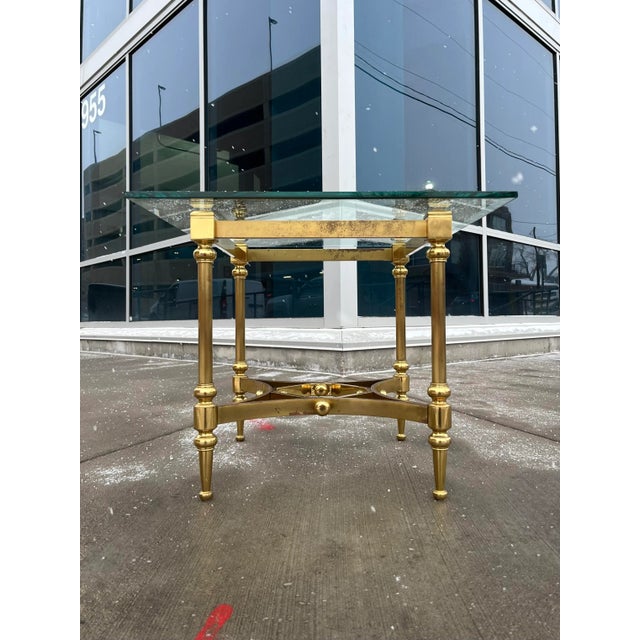 Neotransitional Gothic Brass End Table For Sale - Image 10 of 13