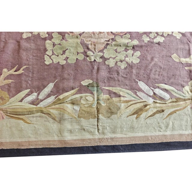 19th Century Floral French Antique European Aubusson Napoleon III Carpet Rug For Sale - Image 4 of 9