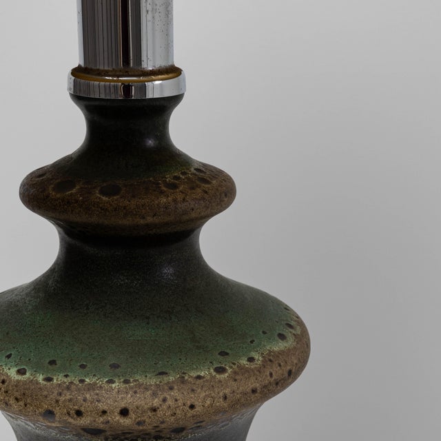 1960s German Green Ceramic Table Lamp For Sale - Image 13 of 18