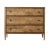 A rustic chest of drawers crafted with light rustic oak. It has a mirrored herringbone oak parquetry design with three...