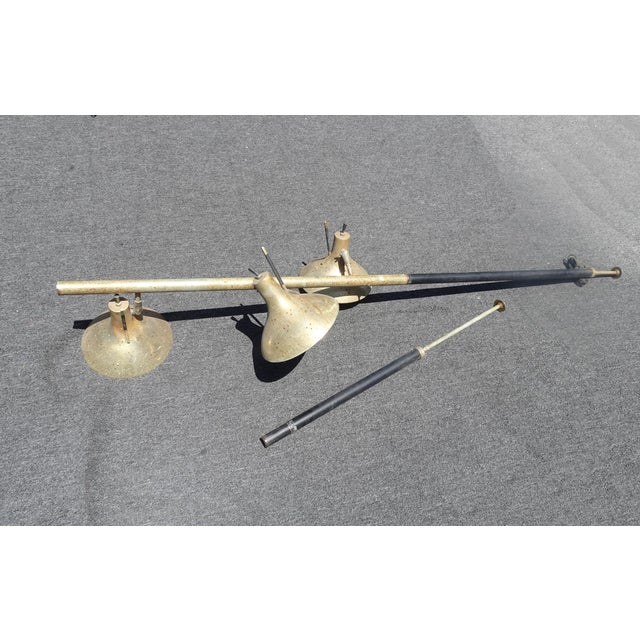 Vintage Mid Century Black Gold Tension Pole Lamp Light For Sale - Image 4 of 17
