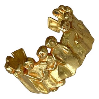 French Sculptural Bronze Bracelet 'La Manif" by Line Vautrin For Sale