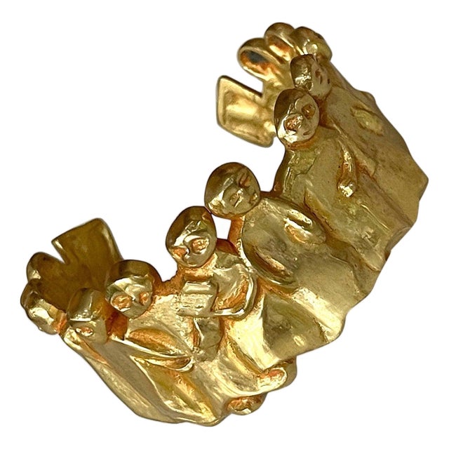 French Sculptural Bronze Bracelet 'La Manif" by Line Vautrin For Sale
